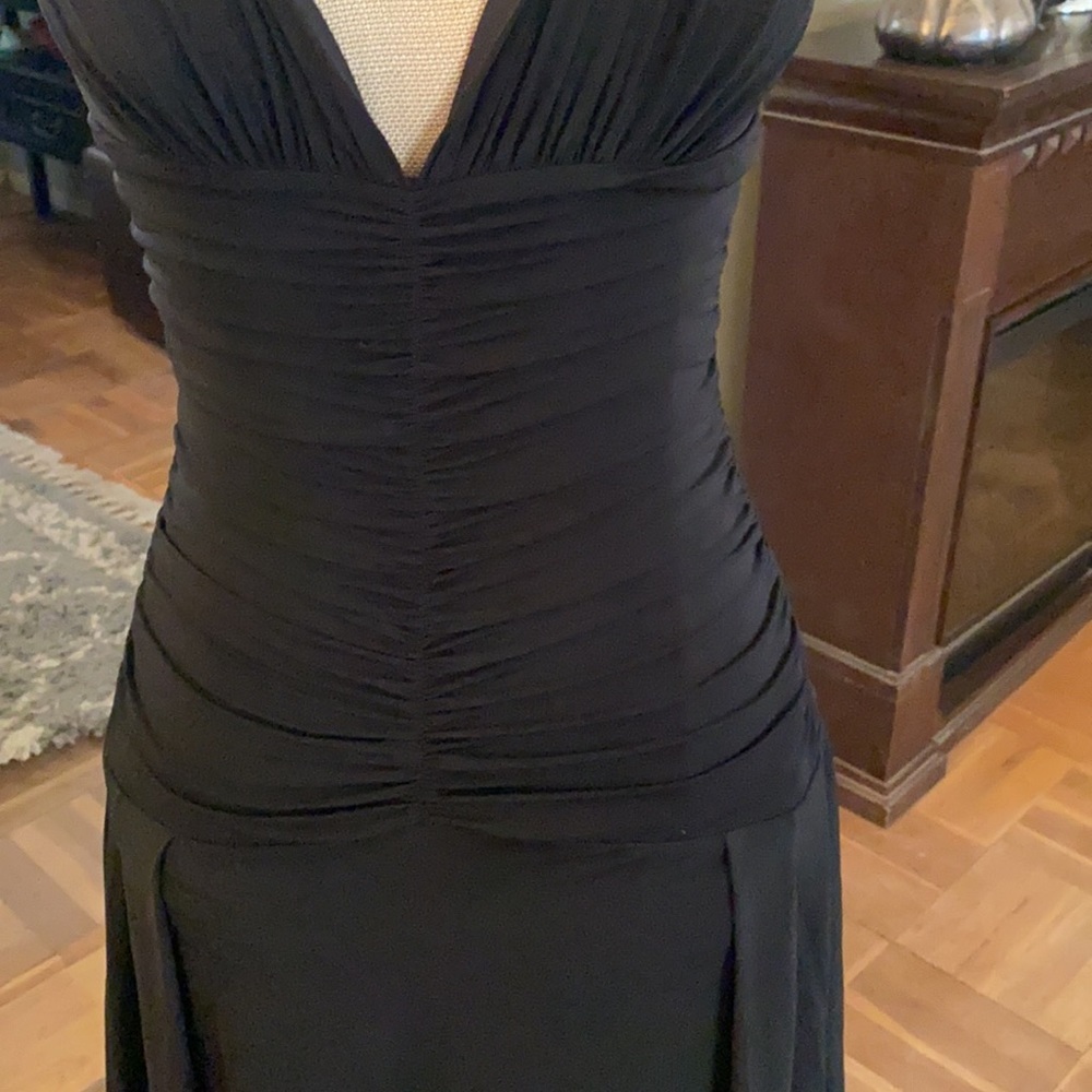 NWOT BCBGMaxAzria stretchy sleeveless evening dress with beautiful ruching. - Picture 5 of 16